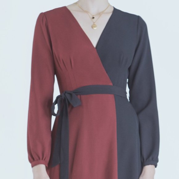 Hutch Black and Red Colorblock Dress - Picture 2 of 4